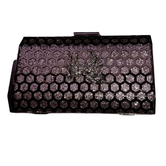 NATASHA Jeweled Unicorn Metal Clutch OS - Picture 1 of 6